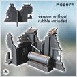 5.jpg Factory ruin with a large tank and brick walls (version with and without debris) (10) - Modern WW2 WW1 World War Diaroma Wargaming RPG Mini Hobby