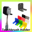 21.png Toothbrush holder - brush hook hanger - bathroom wall organiser - house diy lifehack - file for 3D printing