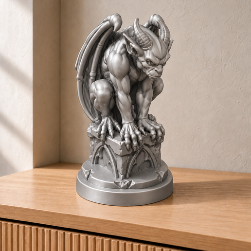 Hockender Gargoyle auf Säule STL & 3MF | Originaldateien | FehnFactory