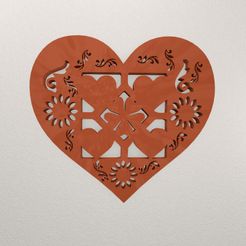 Heart-Wall-Decoration-WARAJ70-Preview.jpg STL file Heart Wall Decoration WARAJ70・3D printing template to download