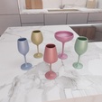 untitled1.png 3D Wine Glass Set Decor with Stl Files & 3D Printing, Wine Glass Gift, Art Glass, 3D Printed Decor, Glass Print, Ready To Print