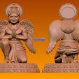 140.jpg Wächter Deva | Kniender göttlicher Beschützer | Indischer Gott 3D-Druck Modell (STL)