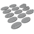 90mm-x-52mm-Oval-4.png 90mm x 52mm Oval Scenic Wargaming Bases - Stone Bricks & Slabs