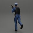 3DG-0005.jpg Police Officer running Chasing Criminal On Roadway holding a gun