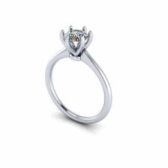 1.jpg STL file Solitaire One Stone Diamond Ring R4・3D printable model to download