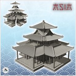 1.jpg STL file Asian building with double floor and large canopy (39) - Asia Terrain Clash of Katanas Tabletop RPG terrain China Korea・Design to download and 3D print