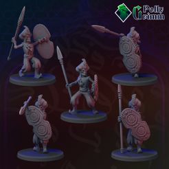 3.jpg STL file Arabian skeleton warriors with spear and shield. Set・3D printer design to download