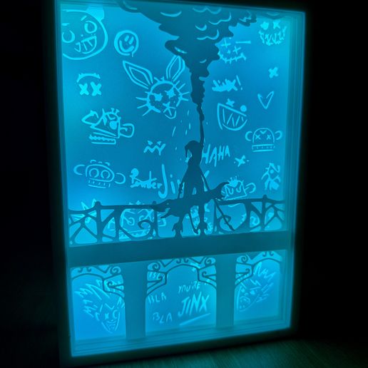 📦 Jinx Shadow Box Arcane League of Legends Lamp・ 3MF File for 3D ...