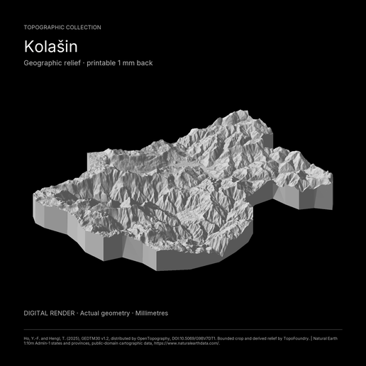 Kolašin, Montenegro Regional 3D Terrain STL + 3MF | Two Printable Versions - STL and 3MF Bundle