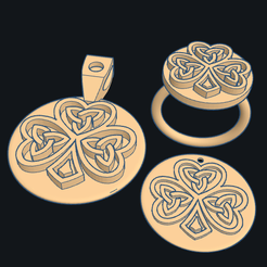 0.png Free STL file Celtic Shamrock Set・3D printing template to download