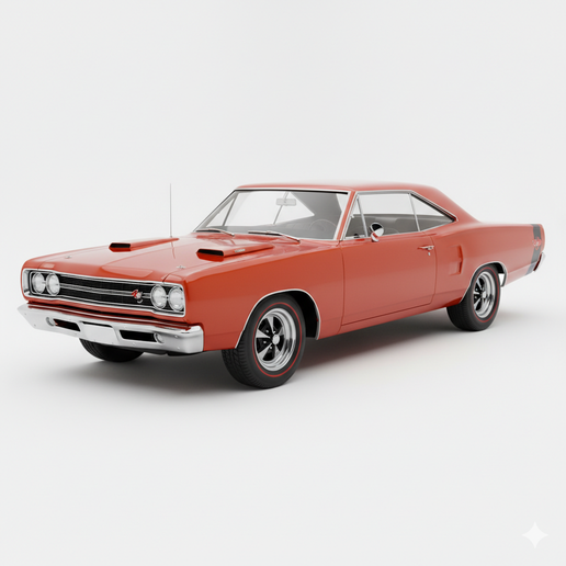 Dodge Super Bee (1968) garage, SUV, car 3D, vintage car, diorama, vehicle, car model, supercar, classic car, muscle car, JDM, sports car, car STL, hypercar, automobile, drift car, car, truck, race car, pickup