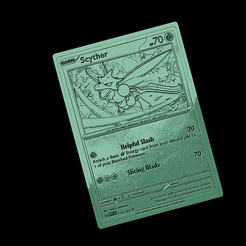 SCYTHER1.png Archivo STL TARJETA POKEMON SCYTHER・Objeto imprimible en 3D para descargar