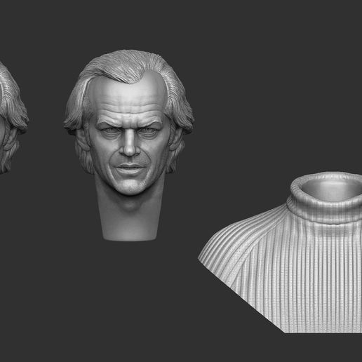 11.jpg Download file Jack Nicholson Bust - The Shining • Template to 3D print, brkhy
