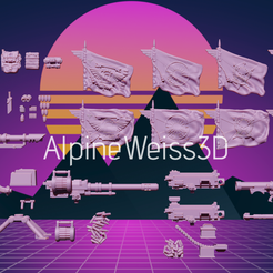 Front-1.png Файл 3D Имперское тяжелое оружие и полковые флаги [ПРЕДЛАГАЕТСЯ]・Дизайн для загрузки и 3D-печати, AlpineWeiss3D