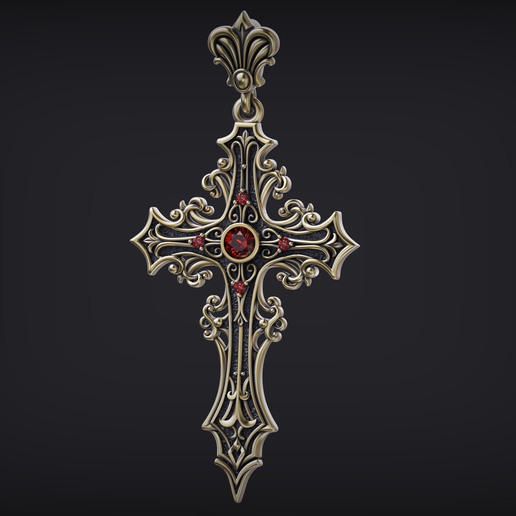 4.png Gothic cross Pendant 04