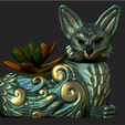 Imagen7.png Night Forest Fern Fox Planter - STL for 3D Printing