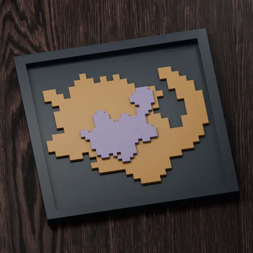Raticate Line - Pokemon Silhouette Frame | Box sprite | STL