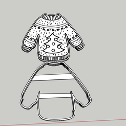 Maglione.png Sweater jumper shirt christmas cookie cutter embossed cake design decoration tree