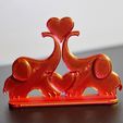 IMG_0421.jpg Playful Elephants Holding Heart with Trunks - A Charming 3D Printed Figurine Celebrating Love and Affection