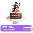 Cake-Topper-All-you-need-is-love-T33-12.png Cake Topper All you need is love STL