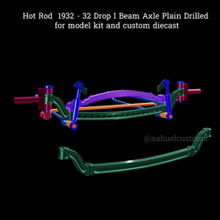 Nuevo-proyecto-2022-03-08T134612.815.png Fichier STL Hot Rod 1932 - 32 Drop I Beam Axle Plain Drilled pour maquettes et modèles réduits.・Modèle à télécharger et à imprimer en 3D