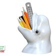 Beluga-Pen-Holder-color-11-1.jpg Beluga whale hollow pen holder 3D printable model