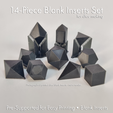 14-Piece Blonk Inserts Set i: ror Gice meking Phetegreph ef printee ice blenk inserts - net @ rencer Pie-Supporiee rer Eesy Printing © Blenk Inseris Blank Inserts Set for Sharp-Edged Dice - 14 Shapes - Supports Included