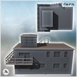 5.jpg Modern flat-roofed building with observation balcony and multiple windows (47) - RAF Aeroport Modern WW2 WW1 World War Diaroma Wargaming RPG Mini Hobby