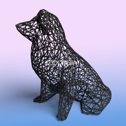 collie-1.jpg Collie Dog - Wire Art - SLA Print