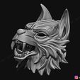 17.jpg Wolf Mask - Japanese Samurai Mask - Oni Tiger Mask - Halloween 3D print model