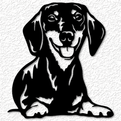 project_20230604_1433468-01.png Файл STL реалистичная такса настенное искусство Weenie собака настенный декор 2d искусство・3D-печатная модель для загрузки