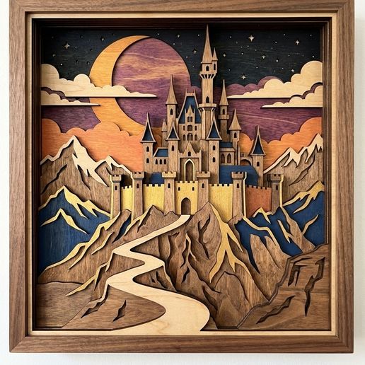 MD426 - castle, glowforge, layers, sword, art, cricut, dragon, dxf, engraving, laser, pdf, svg, wall