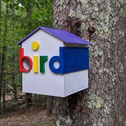 PXL_20211008_173927241.jpg 3D-Printed Birdhouse, "bird" House with mounting holes