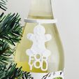 GINGER~3.jpg GINGERBREAD MAN FOR YOU - CHRISTMAS WINTER HOLIDAY WINE BOTTLE GIFT TAG