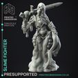 slime-fighter-2.jpg Slime Fighter - The Gelatinous Queen - PRESUPPORTED - Illustrated and Stats - 32mm scale
