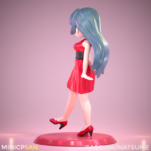 04.png Sabrina / Natsume - Elegant Red Dress - Pokémon Anime Figure - 3D Printing