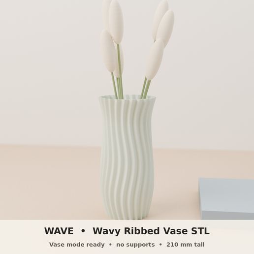 WAVE Ribbed Organic Vase - Vase Mode Ready