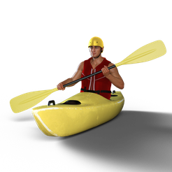kayak1.png STL file kayak man 1・3D printing design to download