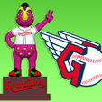 gfhgh.png MLB - Cleveland Guardians baseball Mascot statue - 3d Print