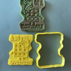AF22E95F-CF2A-408A-89E5-385BEBC50C62.jpeg Archivo 3D No seas un idiota cortador de galletas waffle・Plan de impresión en 3D para descargar