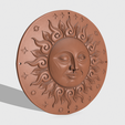2.png Winking Sun Face Wall Decor, Celestial 3D Printable Decor