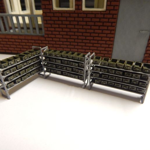 🧸 Storage rack in H0 scale 1:87 with individual green boxes・ STL File ...