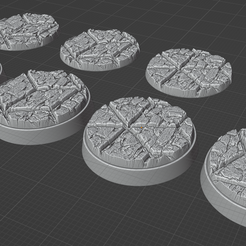 28mm-ovw.png STL file 4x 28mm base with broken tiles (+toppers)・3D printable model to download
