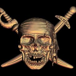 28.jpg Free STL file Pirate skull logo・3D printable model to download