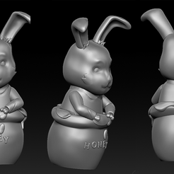 honey-bunny-3d.png Fichier STL Mignon lapin de miel pour la décoration.・Design pour imprimante 3D à télécharger