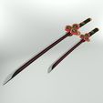 04.jpg Genshin Impact Chiori Short and Long Blade Sword. Video game, props, cosplay