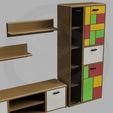 DH_living21_4.jpg Set of Living room cabinet and tv stand with functional doors, shelves and drawer mono/multi color 3D 3MF file