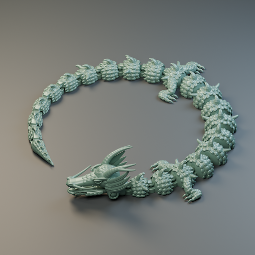 Embercoil Articulated Dragon with Movable Jaw | STL & 3MF