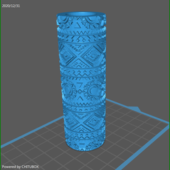 aztec_4.png 3D file 4 xAztec textured rolling pins stamps・3D printable model to download