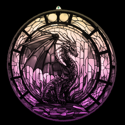 17a.png Stained Glass Dragon Window Lithopane - 17